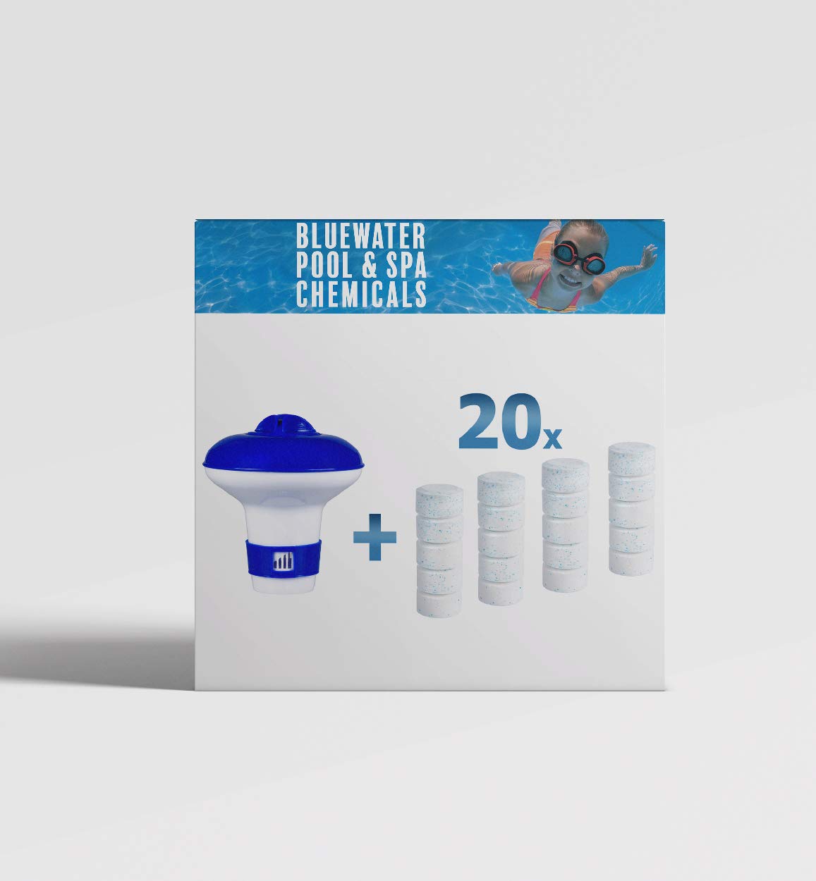 BLUEWATER SMALL MULTIFUNCTIONAL 20 X 20G TABLETS PLUS FLOATING DISPENSER