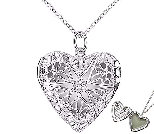 RVM Jewels Heart Shape Photo Frame Pendant Necklace for Girls/Women (Silver Open) (B08M25D3ZL) Amazon Price History, Amazon Price Tracker