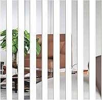 Vista 7 de 10 calcomanías de pared de espejo, diseño a rayas, espejo, azulejos artísticos, decoración de bricolaje autoadhesivas, línea de pared, calcomanías
