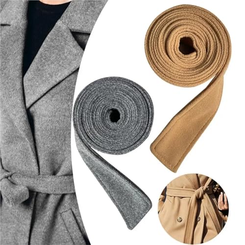 Women Solid Brushed Coat Waist Belt Woman Long Enough Elastic Decorate Accessory Woolen Coat Corset Double-Sided Waist Belt For Jeans Pants Dress(Beige 175 x 5cm)2
