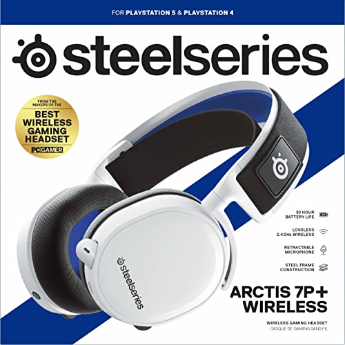 SteelSeries Arctis 7P+ Wireless Casque gaming sans fil - Sans perte 2,4 GHz  - 30 heures d'autonomie de la batterie - Pour PS5, PS4, PC, Mac, Android et  Switch - Blanc : : Jeux vidéo