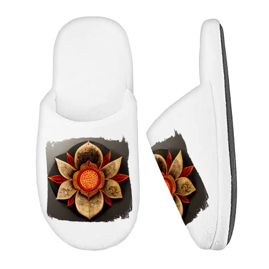 GenericIndian Lotus Memory Foam Slippers - Mandala Slippers - Asian Slippers