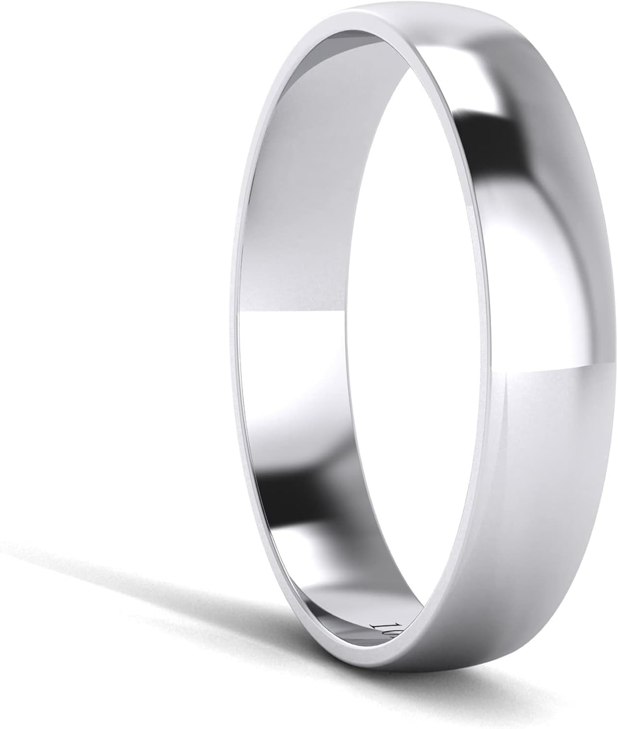 LANDA JEWEL Unisex Solid 10k White Rose Yellow Gold 4mm Comfort Traditional Highly Polished Wedding Ring Plain Band