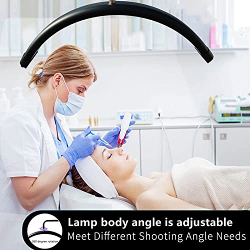 Lâmpada de Piso LED para Cílios, 3200K‑5600K Lâmpada de Anel de Meia-lua Luz para Esteticistas para