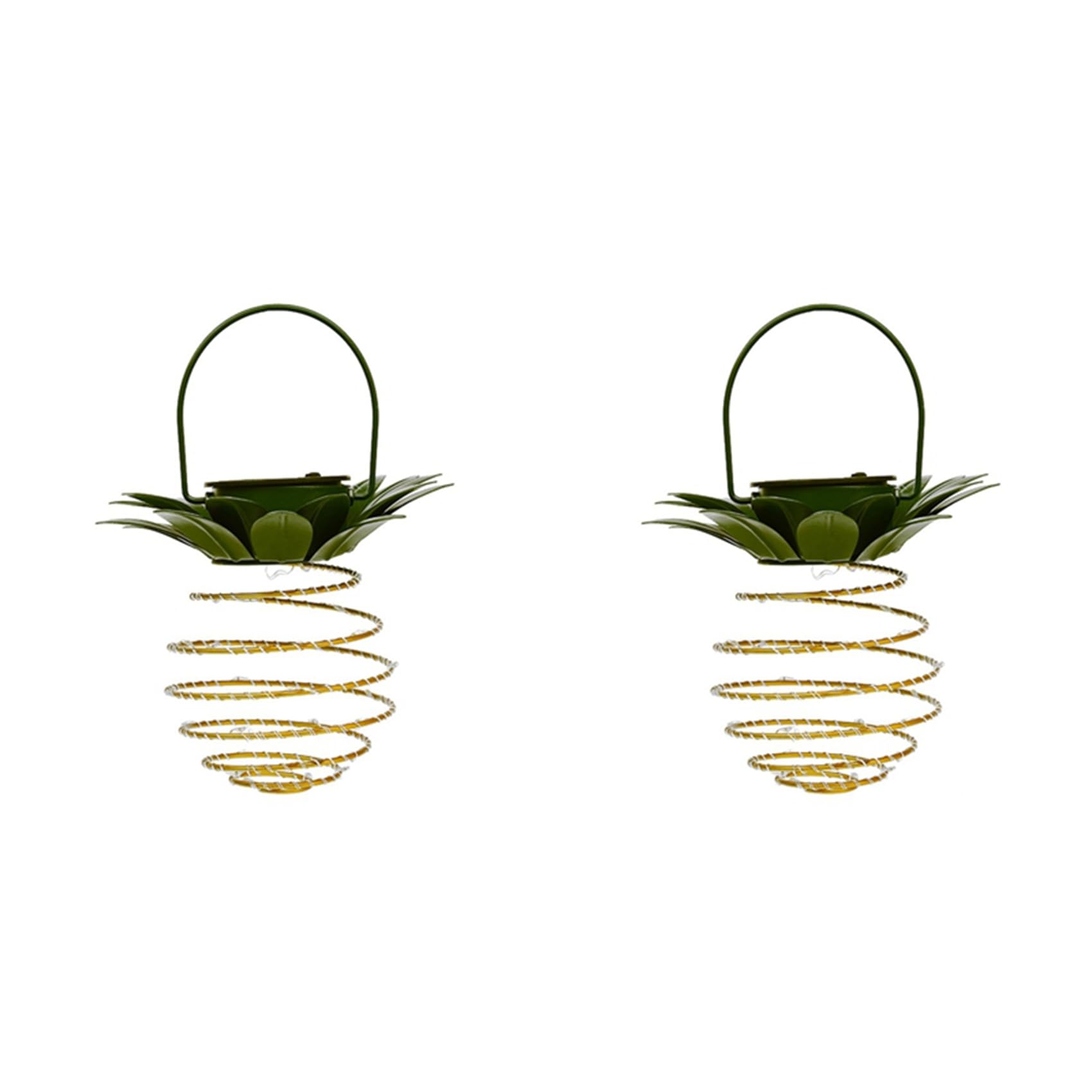 Vjsujehgy 2X LED Solar Garden Lights Hanging Lantern Outdoor Waterproof Solar Pineapple Lamp for Home Festival Garden