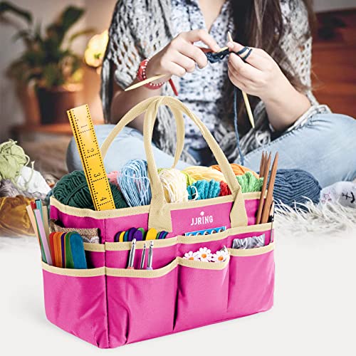 Jjring Craft And Art Tote - 600D Rose Red Nylon Fabric Art Sewing Organizer Bag With Pockets - For Craft, Scrapbooking, Medical, And Office Supplies Storage #TOP7