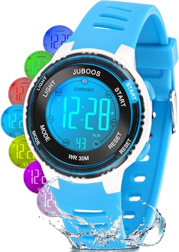 Montre numérique de sport pour enfants Juboos étanche avec alarme pour garçon et fille