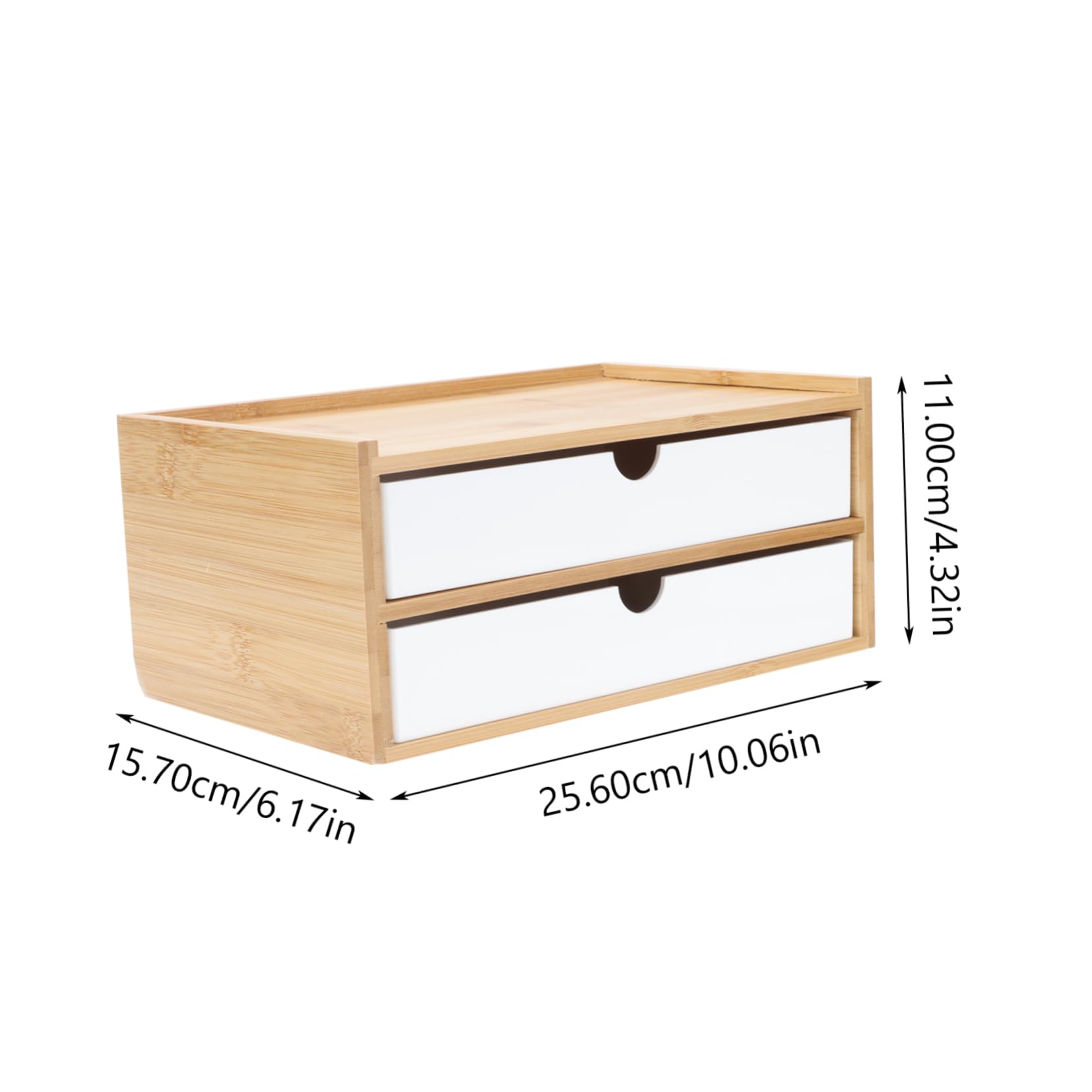 Caja de Almacenamiento Compartimentos Separados para Escritorio de Bambú y Abs Organizador Ecológico y Apilable para Maquillaje para Productos de Cuidado