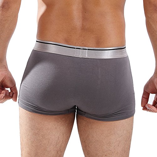 CAIKENI Mens Breathe Underwear Comfortable Boxer Briefs Ultra Soft Cotton Shorts Underpants Medium Rise Trunk gray XXL