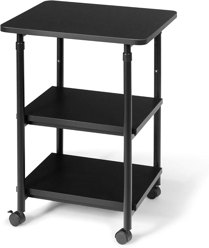 Tangkula 3Tier Adjustable Printer Stand, Rolling Printer Cart with 2