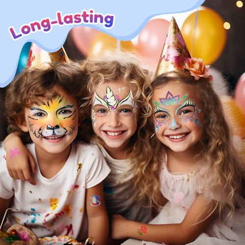 Janolia Gesichtsfarbe Kinderschminken Set, Bodypainting Farben für Theaterschminke, 23 Farben Kinderschminke Wasserbasis Faschingsschminke Face Paint, Ideal Kinderschminke Set für Halloween Karneval