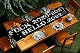 New Year Party Decorations,Fuck 2021 Hello 2022 New Year Table Runner，Happy New Year 2022...