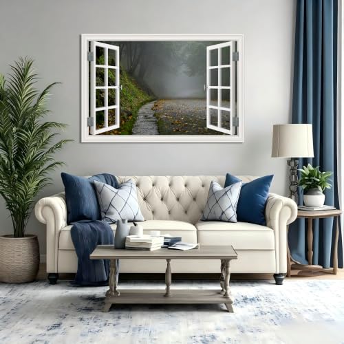 Cuadro lienzo efecto ventana para dar amplitud a paredes de interior 20x30cm 5