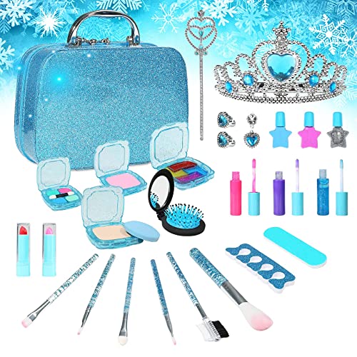 Kids Makeup Kit for Girl, Real Makeup Set, Washable Makeup Kit for Kids, Gift Toys Toddler Play Makeup Set for 4 5 6 7 8 Years Old Little Girls, Gift for Christmas and Birthday