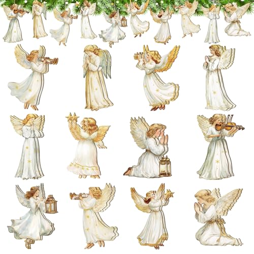 Deco Noel Sapin, Pendaison de Nativité en Bois, Scène de la Nativité Ornement, Ange Sapin de Noel, Christmas Ornaments, pour Le Sapin de Noël, la...