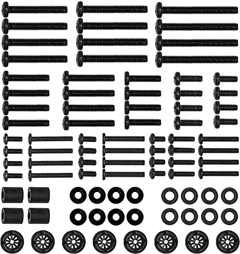 Suptek TV Bracket Screws Set M4 M5 M6 M8 Television Screws and Spacers for Most Television Up To 80 TV Bolts Fixing Kits Universal VESA Screws