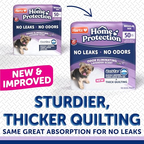 Image of Hartz Home Protection Lavender Scented Odor Eliminating Dog Pads, 50 Count