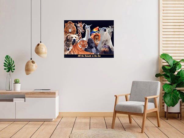 Amazon.com: Impact Posters Gallery Zoo Tiger, Lion, Giraffe, Wolf