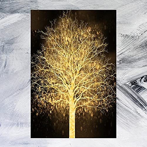 Toile arbre de fortune or et noir : transformez votre couloir d entrée avec élégance