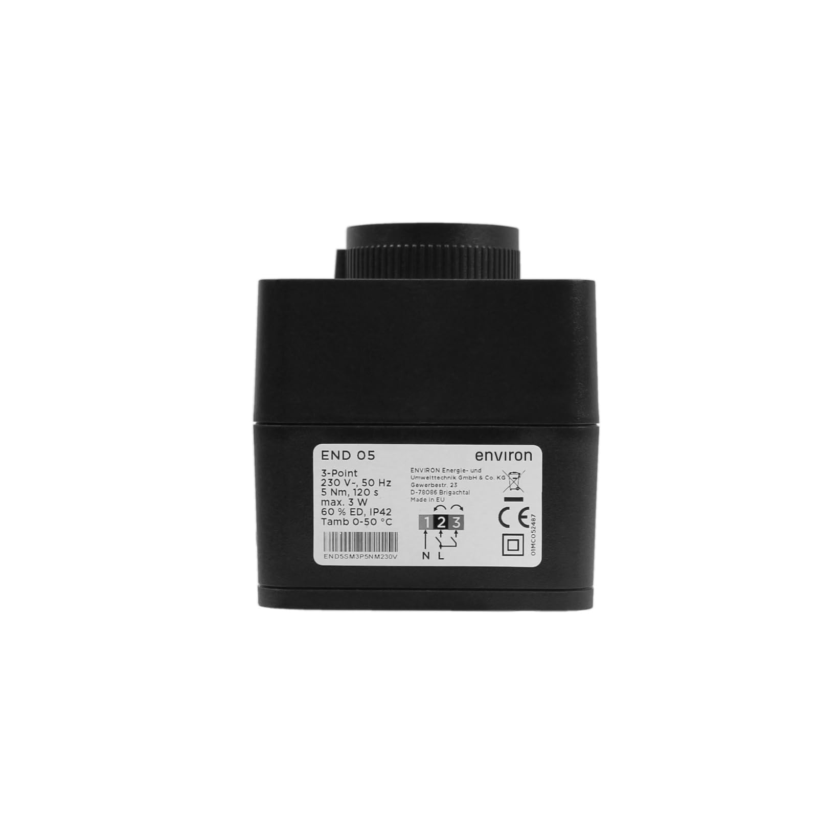 Environ Actuador para mezclador de 3 vías y 4 vías, 230 V, 120 s, con kit de montaje, motor mezclador de calefacción, calefacción por suelo radiante