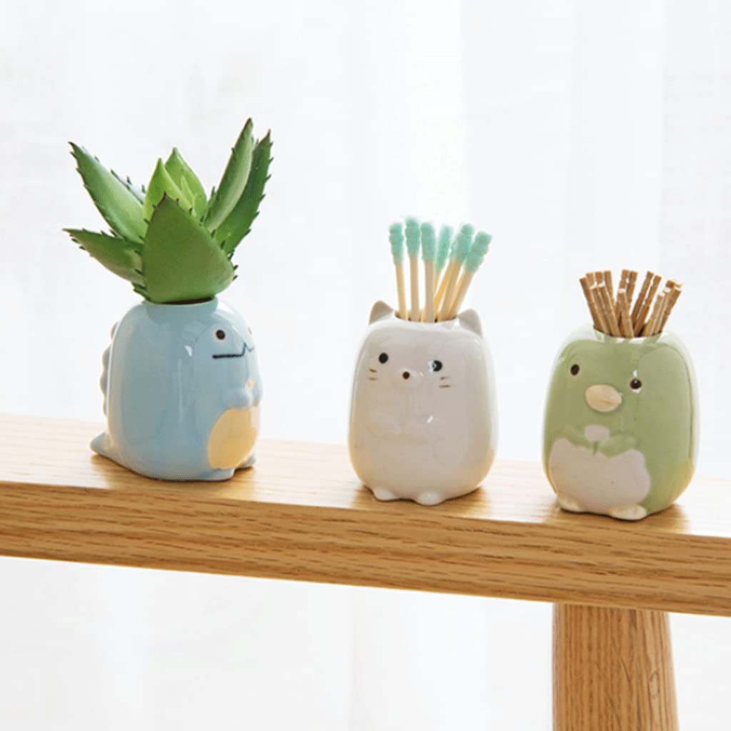 Dispenser per stuzzicadenti, Scatola per stuzzicadenti, Porta stuzzicadenti in Ceramica alla Moda, Contenitore a Forma di Animale Carino, Porta spazzolini da Denti