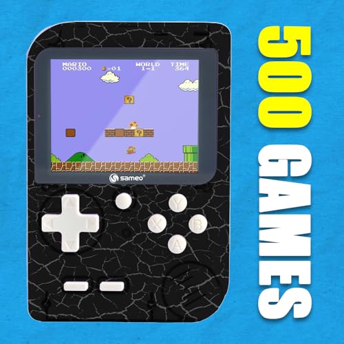 Image of Sameo Handheld Video Game Console, Dreamboy Retro Mini Game with 500 Classic Retro Game TV Compatible for Kids, Rechargeable 8 Bit Classic (Marble Black)