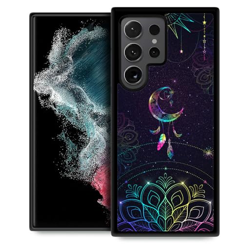 ZHEGAILIAN Compatible with Samsung Galaxy S24 Ultra Case,Pattern Design Hard PC Back Cover Non-Slip Soft TPU Protective Case for Samsung Galaxy S24 Ultra for Women 6.8inch-Starry Mandala Dreamcatcher