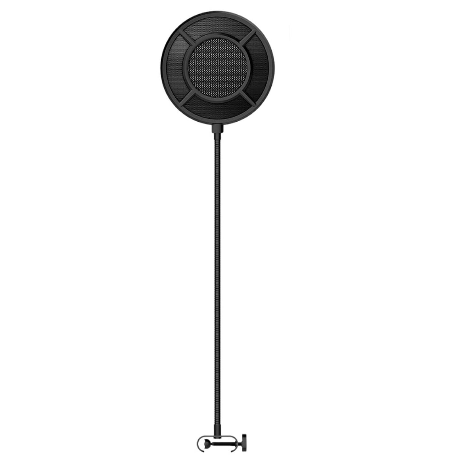 Protector de Micrófono Antiviento Negro Filtro de Pantalla para Saliva y Ruido Cubierta Resistente y Giratoria para Transmisión y Grabación Uso Profesional para Cantantes y