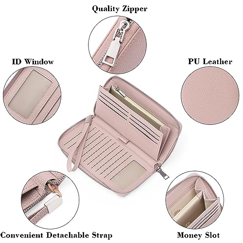 GAEKEAO Damen Geldbörse, große Kapazität Leder Damen Geldbörsen Reißverschluss Kupplung mit RFID-Blockierung und Mehreren – Bild 4