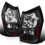 SPEC-D TUNING Black Tail Lights Compatible with 2005-2008 Dodge Magnum Left + Right Pair Assembly