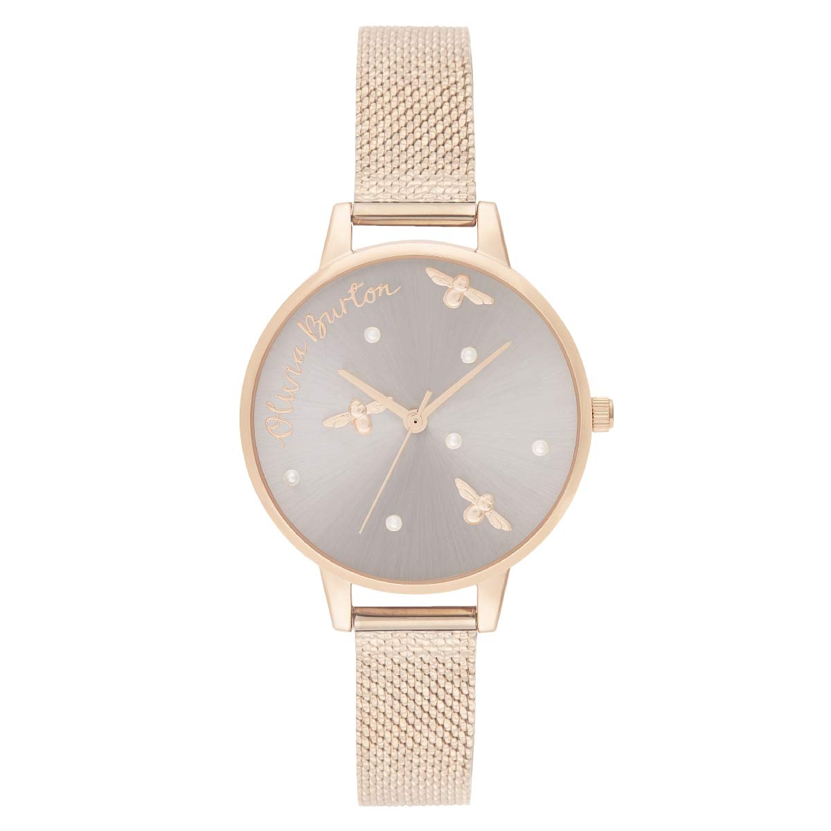 Olivia burton Pearly Queen Qtz Basic Silver & Fake Pearl & Bee Round Dial Womens Watch|Ionic Plated Rose Gold Steel Material|Gold Color Band - OB16PQ04 (B07Z21ZYY2) Amazon Price History, Amazon Price Tracker