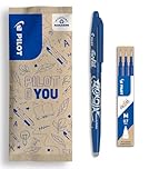PILOT - Set di 1 FriXion Ball 07 + 1 set di 3 Ricariche - Penna a Inchiostro termico Cancellabile - Penna roller Ricaricabile - Blu - Punta Media