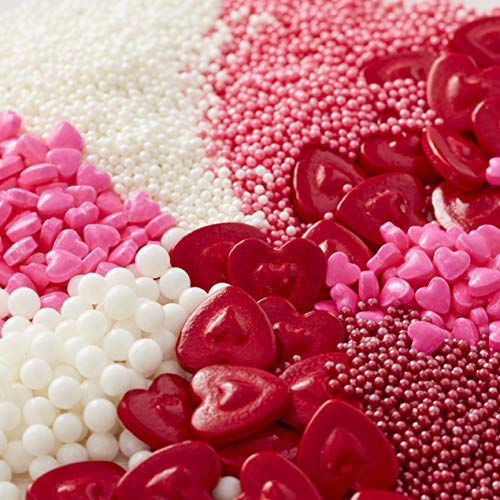 Wilton Valentine Sprinkles Dessert Decorating Set, 8-Count & Jumbo Heart Sprinkles - 3.25 Oz. #TOP2