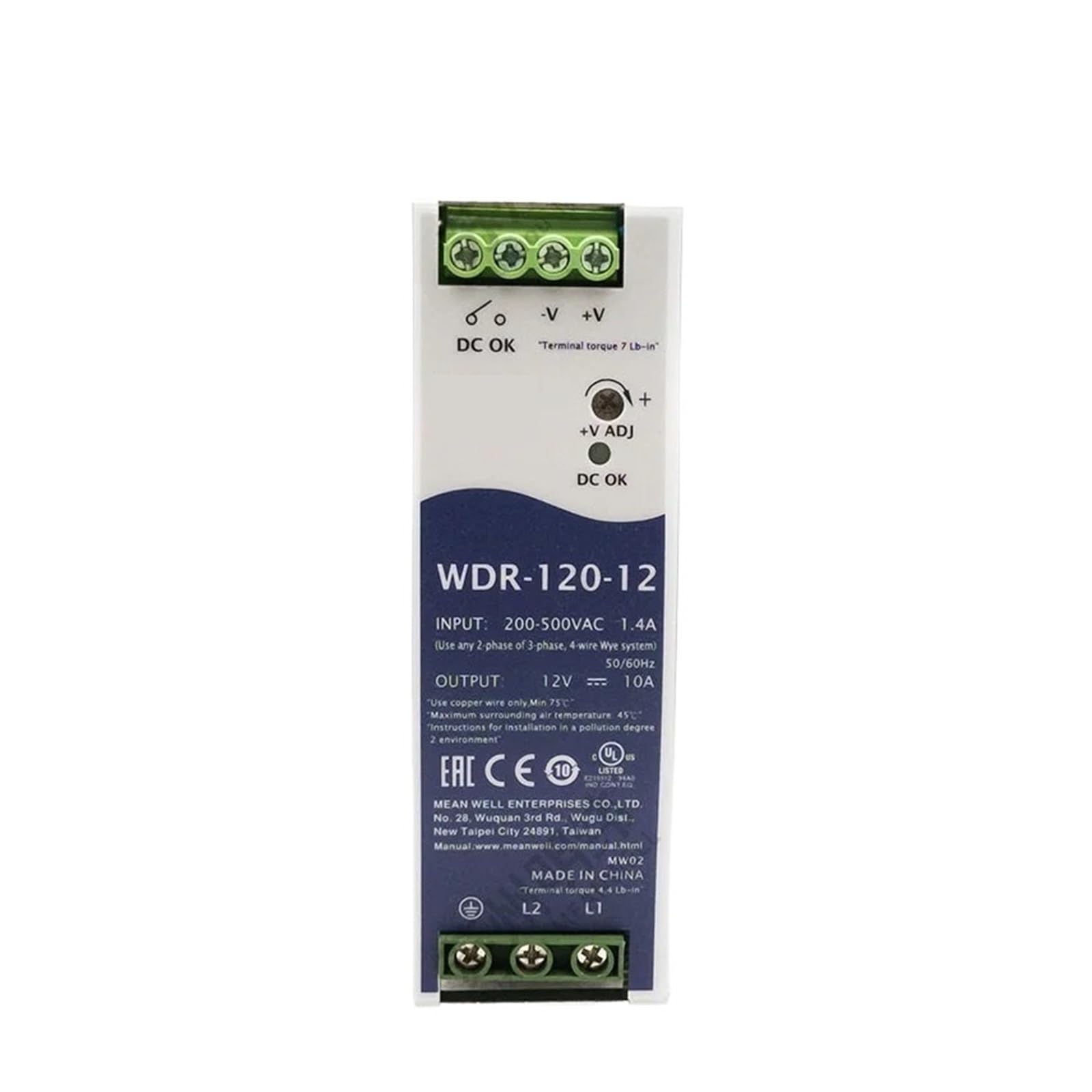 JGNAYRKJQI WDR-120 WDR-120-12 | 12V WDR-120-24 | 24V WDR-120-48 | 48V 120W Single Output Industrial RAILPower Supply