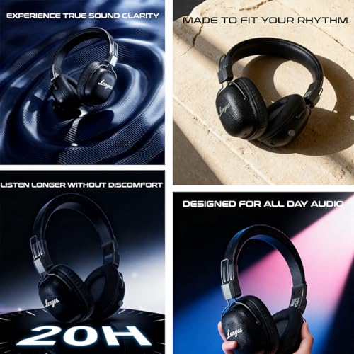 Image of Lenyes LH86 Wireless Over-Ear Headphones | Bluetooth 5.4 | 40mm Drivers | 20H Playtime | Fast Charging | Foldable Lightweight Design | HD Calls | Deep Bass | Perfect for Music, Work & Travel