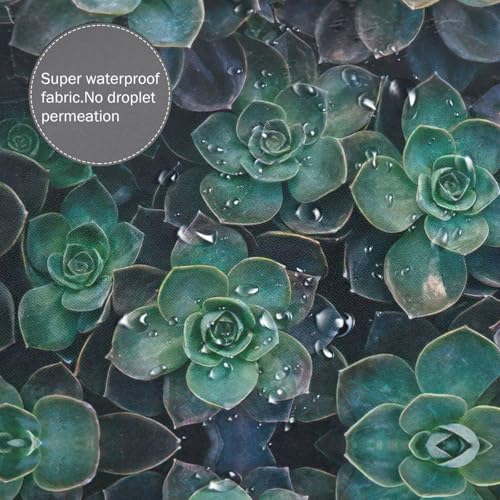 Rideau de douche imperm&eacute;able boutons-pression motifs plantes - 7