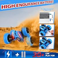Remote Control Car, 2.4GHz RC Car, Double-Sided 360 ° Flipping Rotating RC Stunt Car with Colorful LED Lights, 4WD RC Toy Car for Boys Age 8-12 and Boys Girls Birthday Present - Image 7