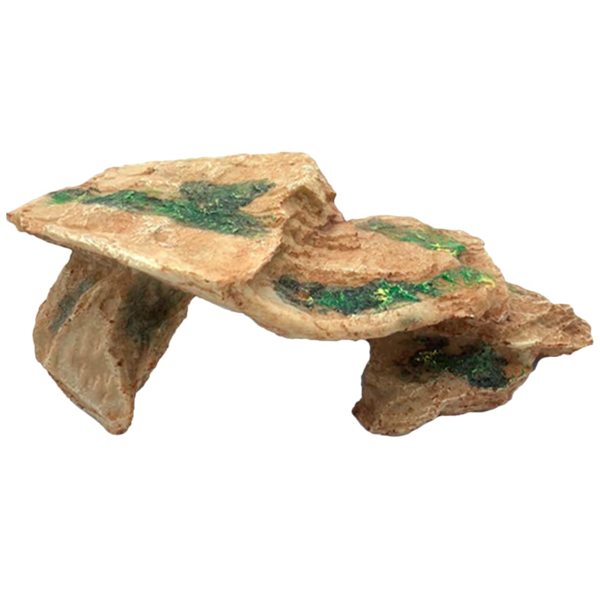 BESPORTBLE Resin Turtle Basking Platform for Reptiles Durable Hideout Decor with Realistic Rock Appearance for Bearded Dragons Leopard Geckos and Snakes Terrariums and Aquariums