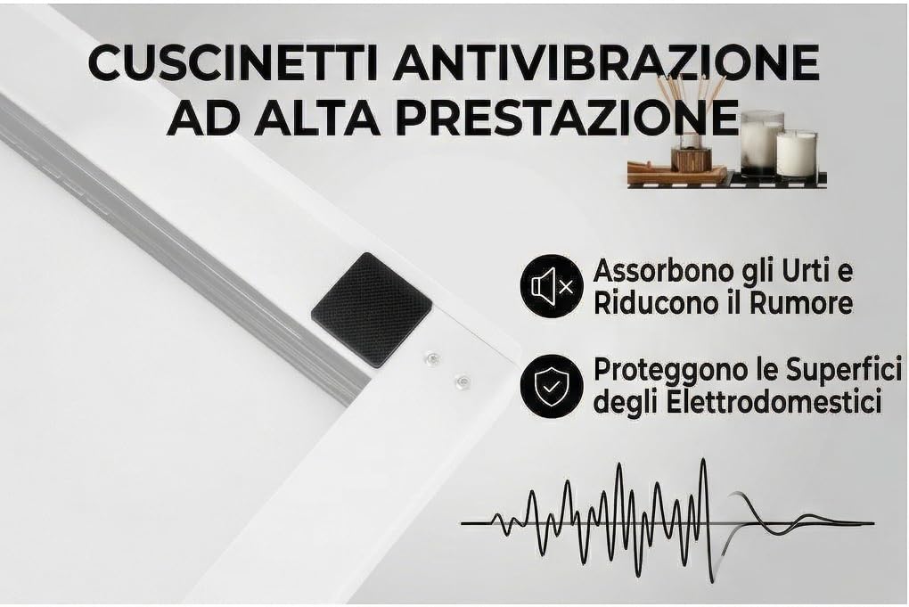 Ripiano Estraibile per Lavatrice e Asciugatrice 60x60 cm – Supporto Intermedio Salvaspazio con Binari in Alluminio, Piedini Antivibrazione, Cinghia di Sicurezza – Piano Piegabiancheria Robusto