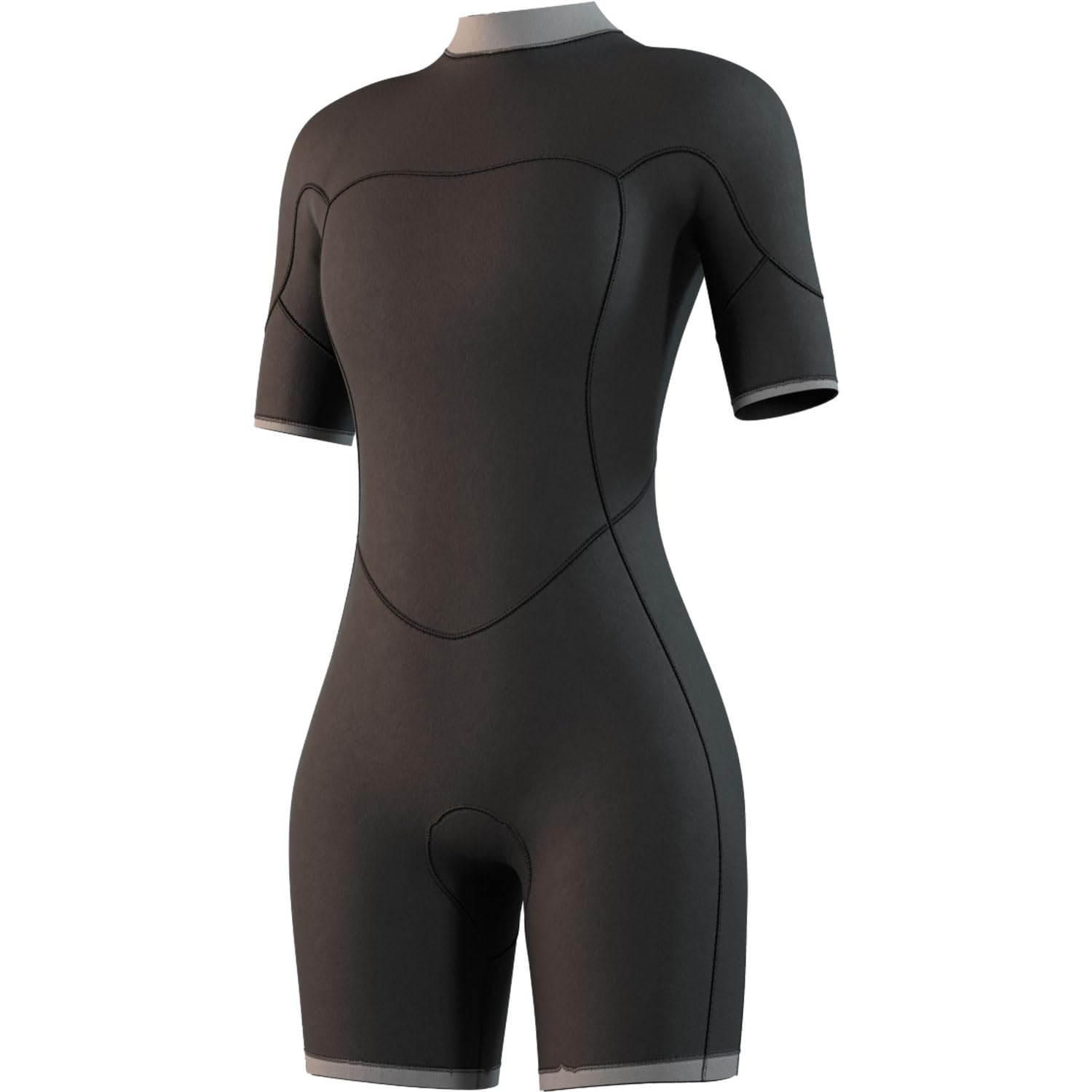 Mystic Wassersport - Surf Kitesurf & Windsurf Damen Kurzoverall mit 3/2 mm Reißverschluss hinten dunkelviolett