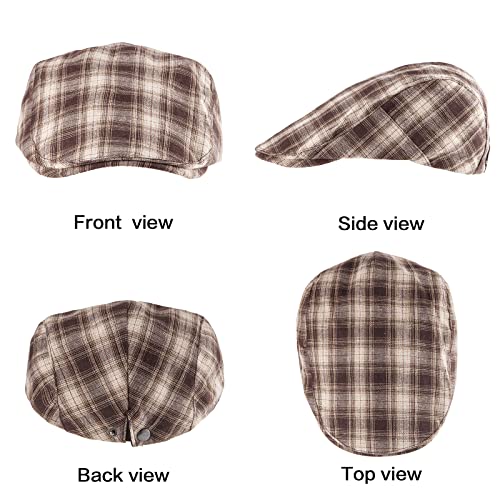 Image of LADYBRO 2-Pack Unisex Flat Cap Newsboy Hats for Men Women Casual Adjustable