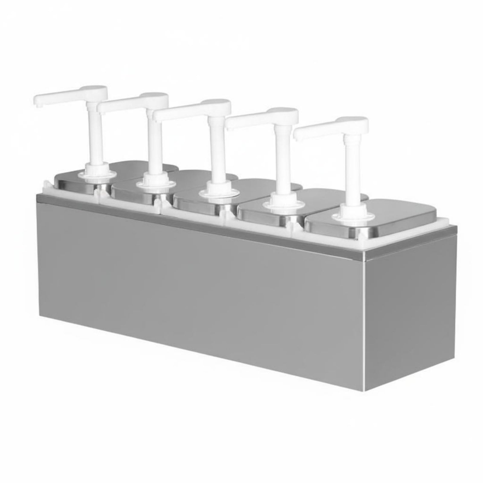 Pompa Dosatrice 10cc Dosaggio Preciso Attrezzatura Ristorazione Acciaio Inox per Bar, Pompa Per Salsa A Cinque Teste Da 2L Con Scatola