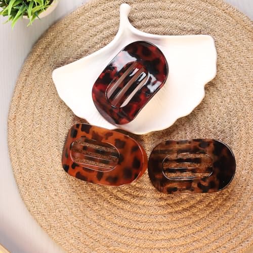 Image of 3Pcs Korean Fashion Matte Hair Claw Clip for Thick & Thin Hair Strong Hold Large Hair Clutcher, Non-Slip Tortoise Shell Hair Accessories for Women & Girls, Stylish Hair Clips