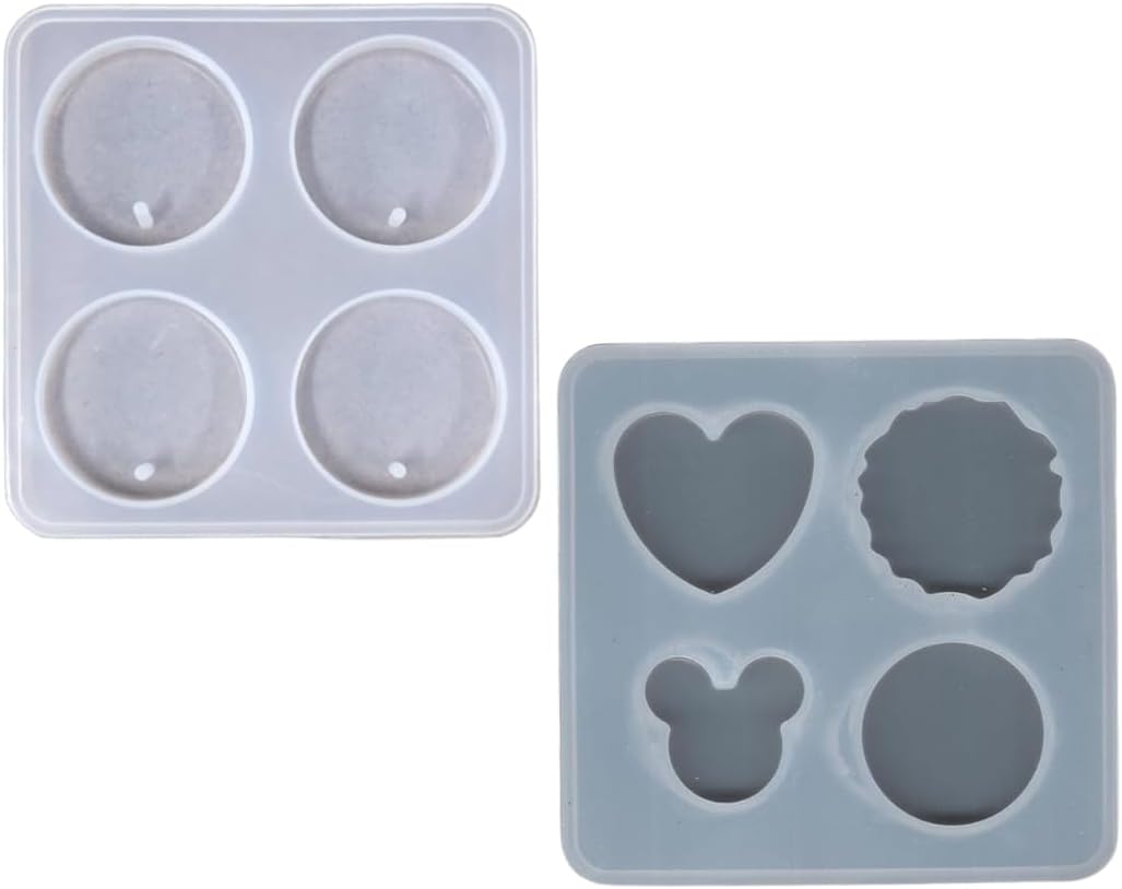 IVEI Resin Coaster Molds Silicone Set of 4– 3 inch Casting, DIY Home Decoration Craft Moulds for Coasters, Pendant Necklaces, Keychains, Earrings Jewelery (Heart Molds Set of 4)