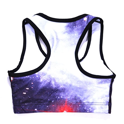 Image of Sister Amy Women's Aerobics Gym Dance Yoga Vest Printed Sports Bra Top Vest