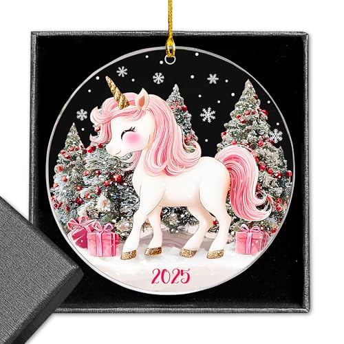 Unicorn Acrylic Ornament, Unicorn Christmas Tree Ornaments, Christmas Ornaments for Little Girls, Gift Exchange Present