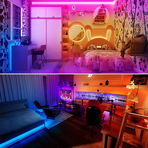 Tjoy 100 Ft Led Strip Lights With 44 Key Remote, Multi-Color Rgb Smd5050 Led Lights, 12 Volt Color Changing Led Light Strip For Bedroom,Room,Tv,Diy Decor(44 Key Remote Control +50 Ft X2+Indoor Only) #TOP3