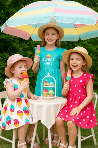 PATPAT Toddler Girl's Dress Ruffle Sleeve for Girl Pack of 2/3 Casual Dresses Set2