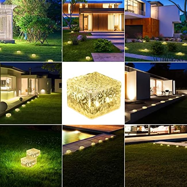 Solar Brick Lights Landscape Path Light Recessed Paver