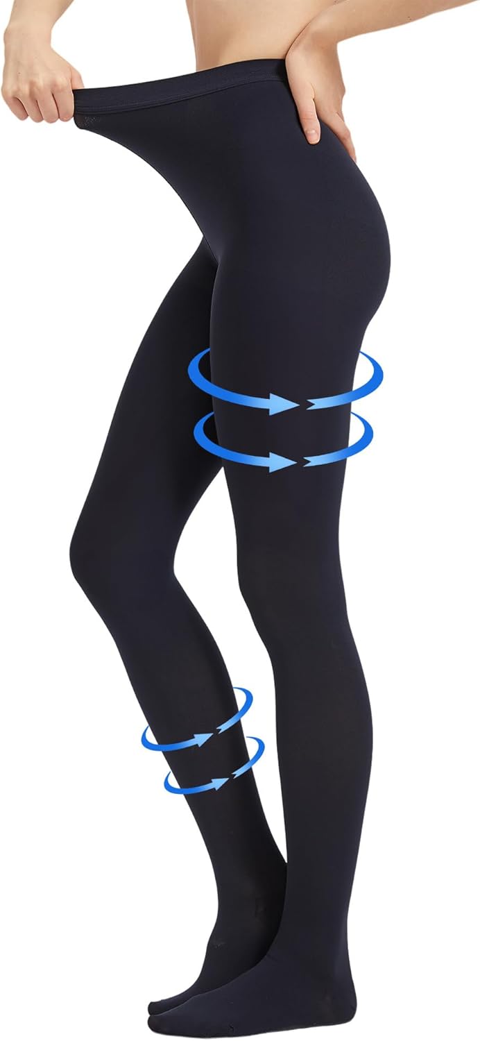 Plus Size 4XL Compression Pantyhose for Women Men, 20-30 mmHg Graduated Compression Tights, Opaque Toeless Compression Stockings Waist High Support Tights for Swelling, DVT,Pregnant, Teacher, Doctor